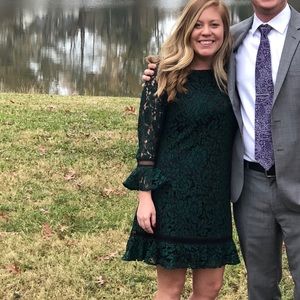 Eliza J ruffle sleeve lace dress